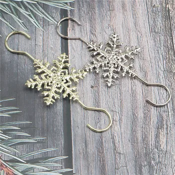 10PCS פתית שלג ווים נירוסטה בעל קישוט על עצי חג המולד גרב מתנה באיכות גבוהה עמיד מוצק צבע הקרס.