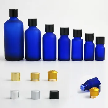 12 X כפור כחול, שמן אתרי בקבוק אלומיניום עם מכסים Reducers קוסמטיים מכולות 100מ 