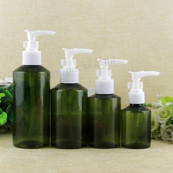 20pcs 150ml 200ml ריק ירוק עמוק נייד למילוי בקבוקי פלסטיק לחץ בקבוקים, משאבת בקבוק לפצות מקלחת ג ' ל סבון נוזלי.