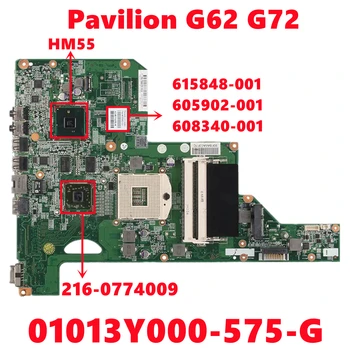 615848-001 605902-001 608340-001 עבור Hp Pavilion G62 G72 מחשב נייד לוח אם 01013Y000-575-G עם 216-0774009 GPU HM55 100% מבחן