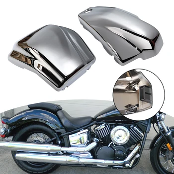 אופנוע Chrome סוללה Sdie מכסה שמאל ימין Fairing שומר על ימאהה Dragstar V-כוכב XVS1100 קלאסי מותאם אישית 1999-2011 2010