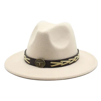 בסגנון בריטי הרגיש ג 'אז כובע כובעים עבור נשים גברים מזדמנים הכנסייה פנמה כובעי מגבעת רשמית כובע המסיבה 56 - 58-60 ס
