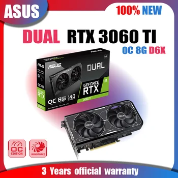 חדש ASUS כפול RTX 3060 TI O8G D6X כרטיסי וידאו GDDR6X 8GB כרטיסי גרפיקה NVIDIA GPU RTX 3060 TI PCIE4.0 256Bit