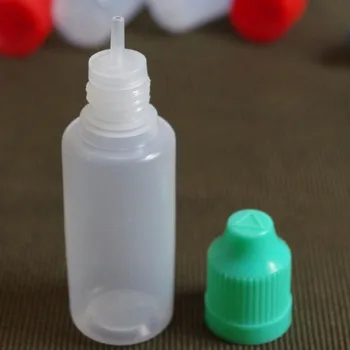 חם למכור 20ml PE פלסטיק ריק בקבוקון עם חסין בפני ילדים וארוך טיפ טפי בקבוקי נוזל צנצנת 10pcs