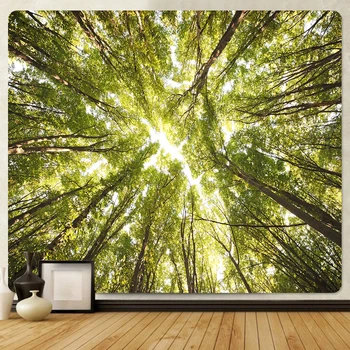 יער פסיכדלי זירת גודל גדול קישוט הבית שטיח היפי בוהמי קישוט תלייה על קיר חדר השינה קישוט