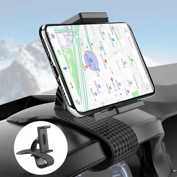 לוח המחוונים קליפ הרכב מחזיק טלפון 360 סיבוב המכשיר האד מגן השמש קליפים GPS סוגר סטנד לאייפון 13 Samsung Xiaomi