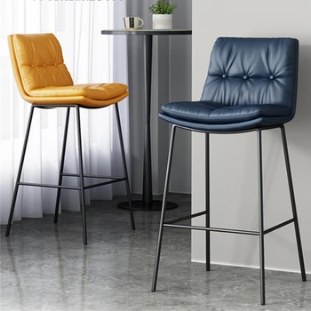 עור PU בר הכיסא המודרני יוקרה האוכל כיסאות ברזל במטבח שרפרפים גבוהים צואה נורדי כסאות בר תעשייתי רהיטים