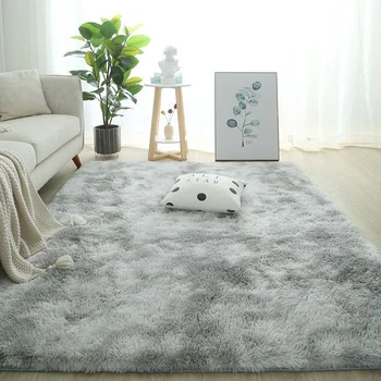 פשוט מרופד השטיח בסלון בחדר השינה ליד המיטה שטיח צף פרווה קישוט נורדי פלאפי הרצפה ליד המיטה מחצלות