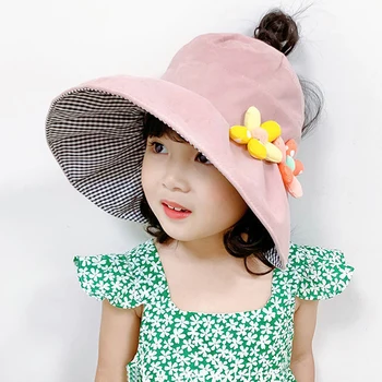 תינוק חמוד כובע גדול עד 2021 הקיץ קרם הגנה מגן השמש כובעים הגנת UV כובע מצחייה כובע לילדים Kawaii החוף מתכוונן