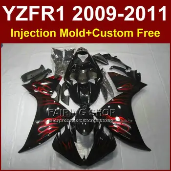 אדום להבה אופנוע חלקי הגוף עבור ימאהה fairingsYZF R1 09 10 11 12 R1 bodyworks YZF1000 R1 +7Gifts YZF R1 2009 2010 2011